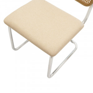 Scaun Model Lusy, Bej/Crom, 46.5x50x79.5 cm - Img 5