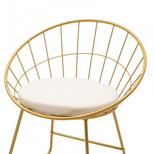 Scaun Model Seth, Auriu/alb, 58x50x71 cm - Img 6