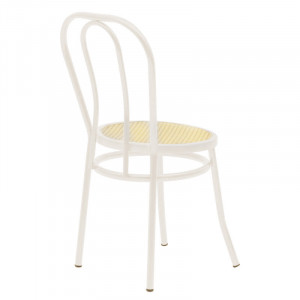 Scaun Model Vienna, Alb/Bej, 40x47x85 cm - Img 2