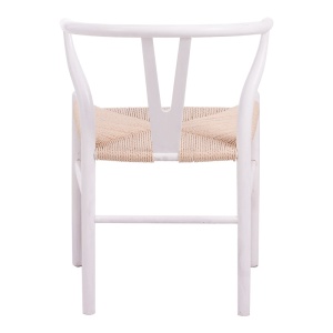 Scaun Model Wishbone, Natur/Alb, 60x51x80 cm - Img 5