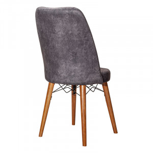Scaun Nevis antracit material textil antica - picior din, culoarea nuc - Img 2