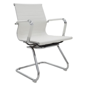 Scaun pentru vizitatori Valter, alb/gri, 55.5x48x88 cm