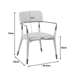 Scaun Sentana, bej/maro, 56.5x56x79 cm - Img 6