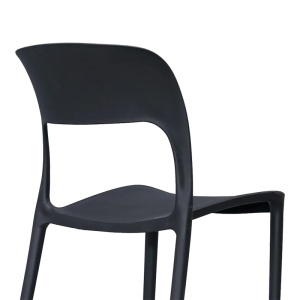 Scaun stivuibil Zanna, negru, 40x53x78 cm - Img 2