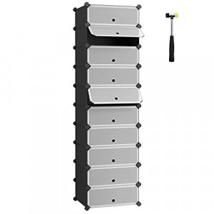Set 10 cuburi din plastic pentru depozitare, Songmics, Negru, 43x31x173 cm - Img 2