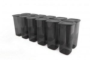 Set 12 cutii de depozitare alimente BNM - 0735 - 12AD, Gri - Img 2