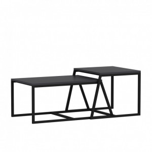 Set 2 Masute de Cafea Model Lucas, 75x50x38/55x57x45 cm, Antracit - Img 4