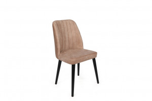 Set 2 scaune Model Alfa-433, Bej/Negru, 50x49x90 cm - Img 2