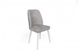 Set 2 scaune Model Alfa-498, Gri/Alb, 50x49x90 cm - Img 2