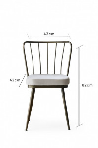 Set 2 scaune Model Star, Alb/Negru, 43x42x82 cm - Img 7