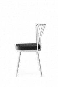 Set 2 scaune Model Star, Negru/Alb, 43x42x82 cm - Img 3