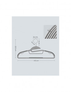 Set 20 umerase din plastic, Songmics, grosime de 0,5 cm, Gri, CRP41G - Img 7