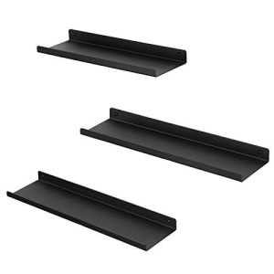 Set 3 etajere, Songmics, Negru, 40x11x2.5 cm - Img 2