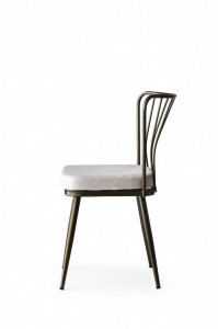 Set 4 scaune Model Star, Cupru/Alb, 43x42x82 cm - Img 3
