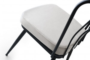 Set 4 scaune Model Star, Negru/Alb, 43x42x82 cm - Img 5