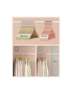 Set 50 de umerase din catifea, Songmics, 43.5 cm, CRF21PK50, Roz - Img 5