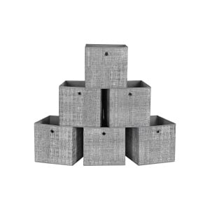 Set 6 cutii de depozitare pliabile SONGMICS, Gri, 30 x 30 x 30 cm - Img 1