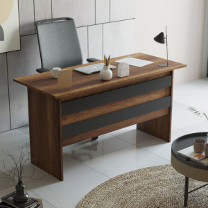 Set Complet Mobilier Birou Salvador, model VO15, 140x73.8x60 cm, Nuc/Antracit - Img 4