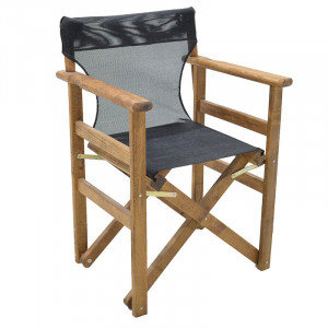 Set de gradina masa si scaune Retto 5 bucati din lemn masiv de fag culoarea nuc, PVC negru 80x60x72cm - Img 2