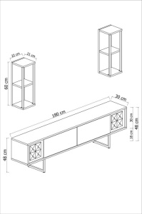 Set de mobilier pentru living Black, Nuc- Negru - Img 9