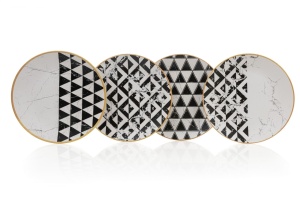 Set farfurii, 4 bucati Galaquad Multicolor 25x25x3.7 cm - Img 2
