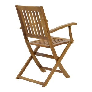 Set masa de gradina si 2 scaune, Model Joter-Carpuva, culoare natural, lemn masiv de salcam, D70x74 cm - Img 15