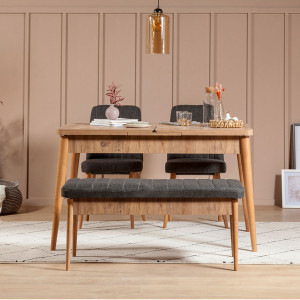 Set Masa si Scaune 4 Piese Vina 1053 Atlantic Pine-Antracit - Img 1