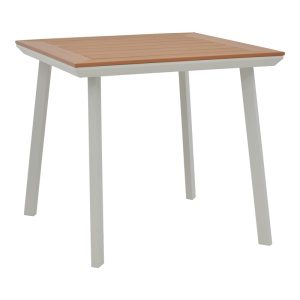 Set Masa si Scaune de Gradina, 3 Piese, Model Synergy-Pino, Natural/Alb, 80x80x74 cm - Img 6