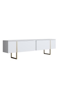 Set mobilier living Model Luxe, Alb/Auriu, 160x35x80 cm - Img 12