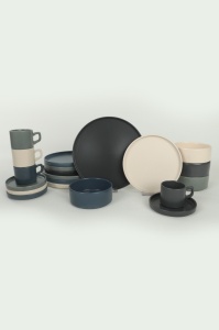Set veselă din ceramică, 20 bucati Ceram Spectra Multicolor 27x27x2 cm - Img 6