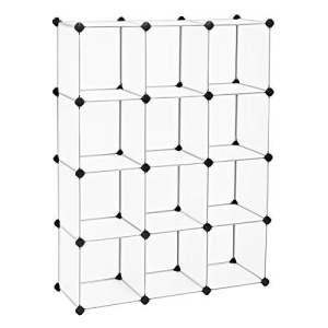 Sistem de depozitare modular, 12 cuburi Model Brianna, Alb, 93x31x123 cm - Img 2
