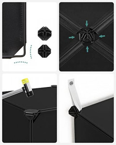 Sistem de depozitare modular, 15 cuburi Model Marcos, Negru, 123x31x123 cm - Img 5