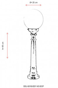 Stalp de iluminat BSU-68160-BSY-M3-BOP Negru Alb - Img 3