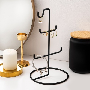 Suport bijuterii Model Reign, Negru, 15x15x27 cm - Img 1