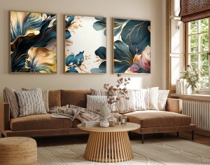 Tablou, 3 bucati Huhu217 Multicolor 50x70 cm - Img 2