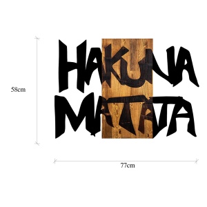 Tablou din lemn si metal Hakuna Negru 77x3x58 cm - Img 7