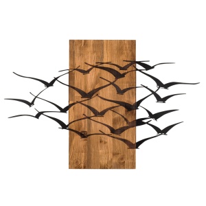 Tablou din lemn si metal Migration Negru 86x58 cm - Img 5