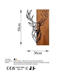 Tablou din lemn si metal Red Nuc 36x58 cm - Img 7