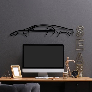 Tablou metalic Bugatti Negru 70x13 cm - Img 3