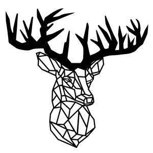 Tablou metalic Deer3 Negru 50x49 cm - Img 2