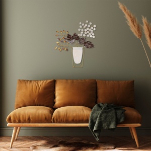 Tablou metalic Flowers Multicolor 47x55 cm - Img 3