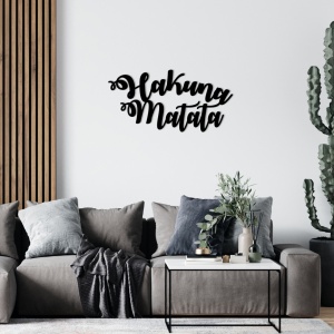 Tablou metalic Hakuna Negru 70x35 cm - Img 2