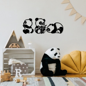 Tablou metalic Pandas Negru 18x26 cm - Img 2