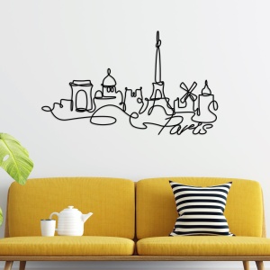 Tablou metalic Paris Negru 120x69x1.5 cm - Img 2