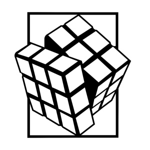 Tablou metalic Rubik's Negru 64x69 cm - Img 5