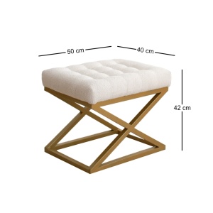 Taburet Altin Crem 50x42x40 cm - Img 7