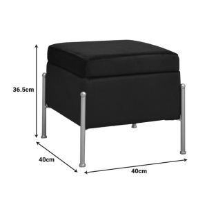 Taburet Panton, negru, 40x40x36,5 cm - Img 3