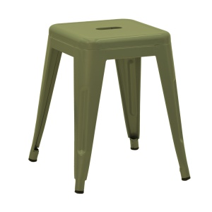 Taburet Utopia, verde masliniu, 30x30x45 cm
