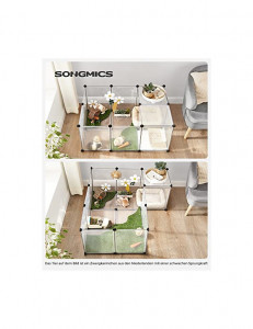 Tarc pentru animale de companie, Songmics, 143 x 73 x 46 cm, LPC02W, Alb - Img 2