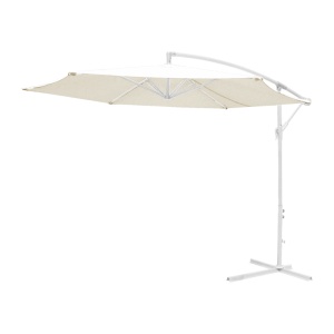 Umbrela de gradina, Model Jiopel, culoare alb si bej, aluminiu si textil, D300 cm - Img 2